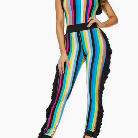 🅱Multi Color Gamarra Ruffle Jumpsuit - Picture 2 of 6